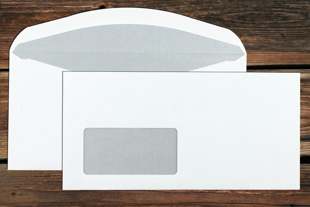 Kuvertierhüllen mit Fenster C6/5 114x229 mm Nassklebend Hochweiß 80 g/qm